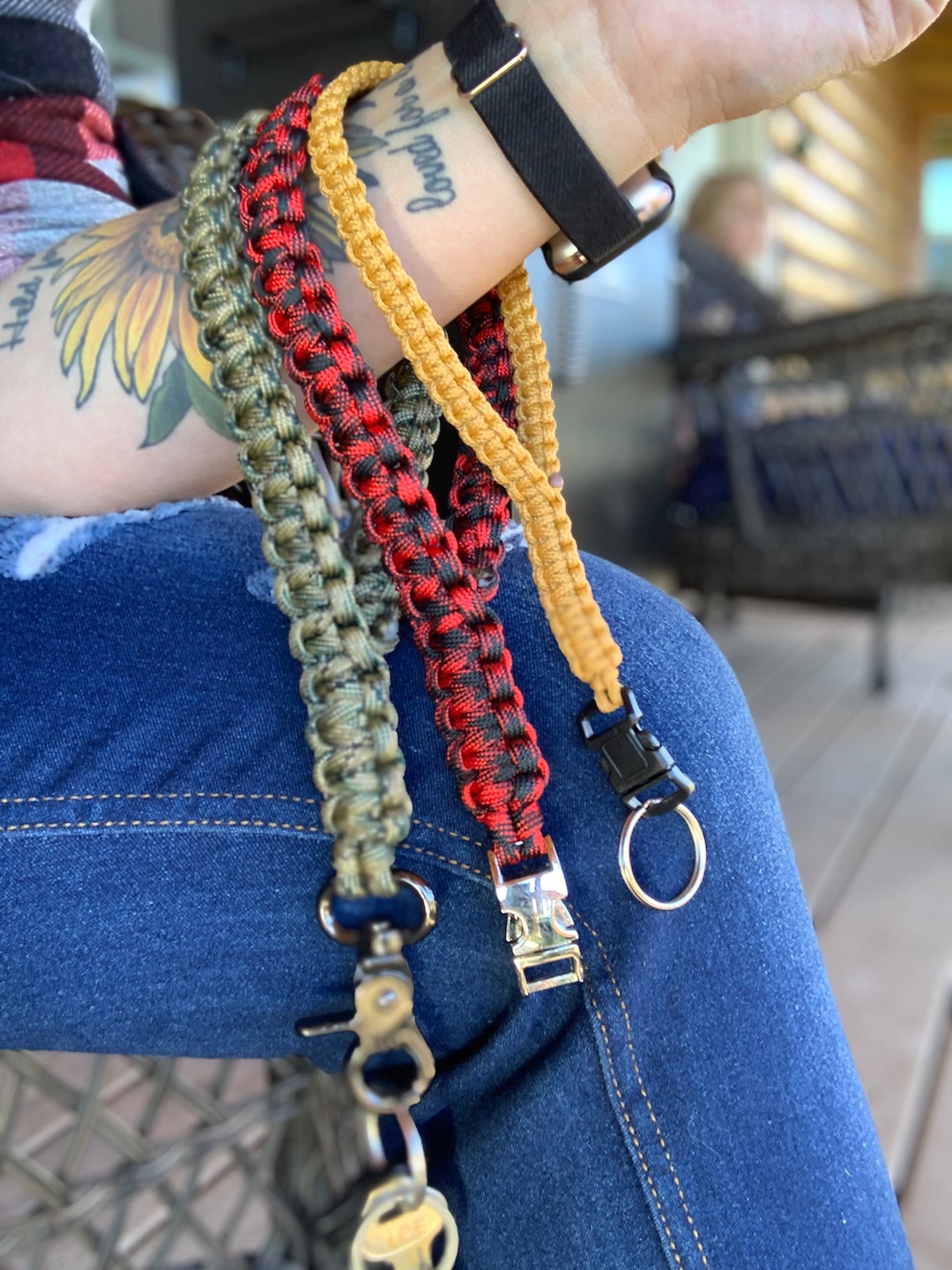 Large Paracord Wrist Lanyard, Keychain, Wallet Chain