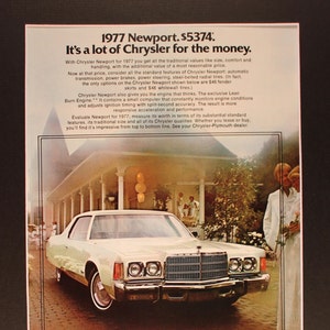 1977 Chrysler Newport Magazine advertisement /Vintage ad/ Chrysler/ Cool Men&#39;s gift/ automobile/ Cool Women&#39;s gift