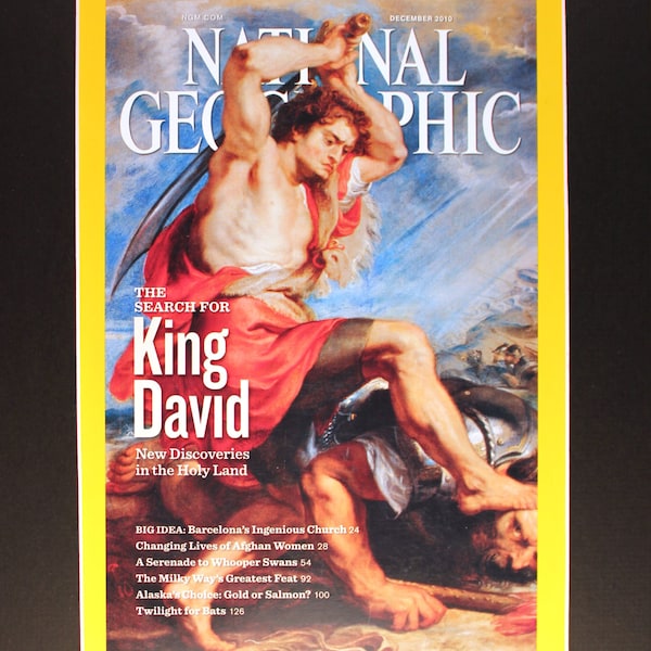 King David National Geographic Cover with mat/ magazine photographic art/Peter Paul Rubens painting/ Judah/ Israel/Goliath/ Holy Land