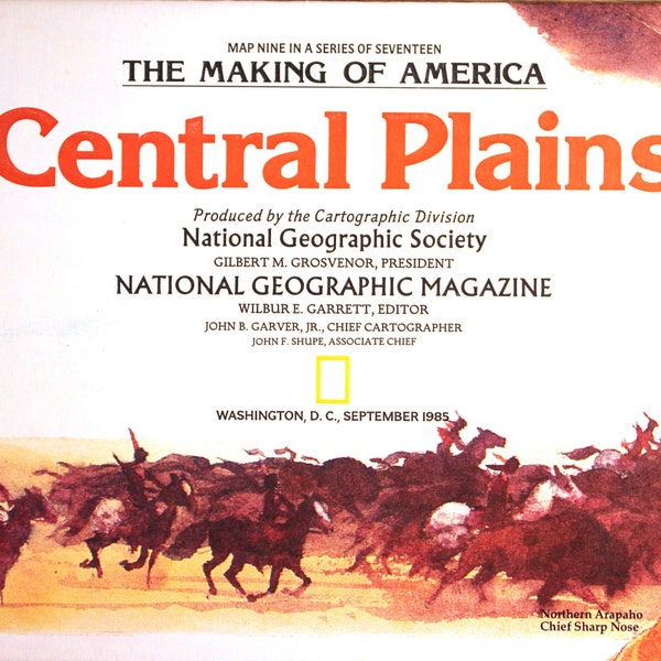 Central Plains vintage map/ cartography/ maps/ The Making of America/ Indians/ Missouri/ Oklahoma/ Kansas/ Nebraska/ Iowa/Arkansas/ Illinois