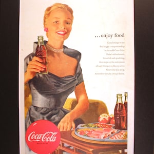 1952 Coca-Cola Magazine Advertisement/Vintage advertising/retro ads/1950s/Coke/Coca Cola/cool men&#39;s gift/cool woman&#39; gift/fashion/glamor
