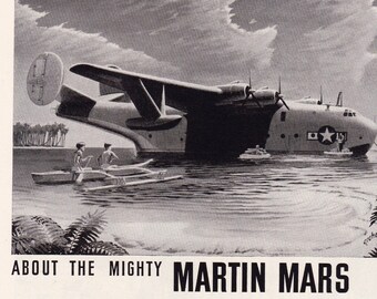 Anuncio de la revista de aviones Martin Mars de 1944 / Segunda Guerra Mundial