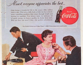 コカコーラ 1940 年代と 1950 年代の雑誌広告 6 点 - Etsy 日本