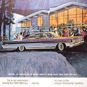 1965 Mercury Magazine Advertisement/vintage magazine ad/automotive art/automobile decor/automobilia/cool men's gift/ Lincoln Continental