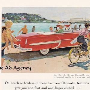 1959 Chevrolet Bel Air Convertible Magazine Advertisement/vintage magazine ad/automotive art/automobile/automobilia/cool men's gift/1950's