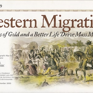 西部への移住 1841-1869 と開拓者 1803-1848 アメリカ合衆国のビンテージ地図/ナショナル ジオグラフィック/地図作成/西部の探検