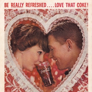1959 Coca-Cola Valentines Day Magazine Advertisement/Vintage advertising/retro ads /1950&#39;s/ Coke/Coca Cola/cool men&#39;s gift/ Pause for Coke!