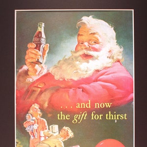 Anuncio de Coca-Cola de Papá Noel de 1952 / Coca-Cola / anuncio vintage / Navidad / pausa que refresca / San Nicolás / regalo genial para hombres / Papá Noel revisando su lista