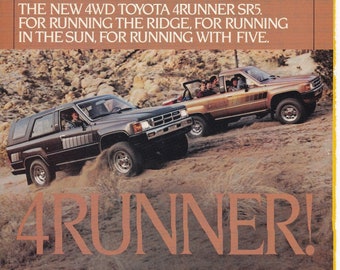 Pubblicità su rivista Toyota 4Runner SR5 del 1984/pubblicità vintage/Oh che sensazione!/ Chi potrebbe chiedere di più! /auto d'arte/bel regalo da uomo