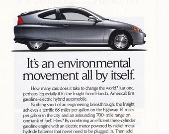 2000 Honda Insight Ad Magazine advertisement /Hybrid vehicle