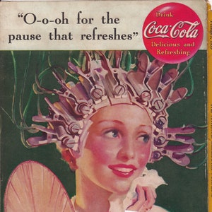 Anuncio de Coca Cola de 1935 "O-o-oh por la pausa que refresca" / Anuncio vintage de Coca Cola / Coca Cola de salón de belleza / regalo genial para hombres / regalo genial para mujeres /