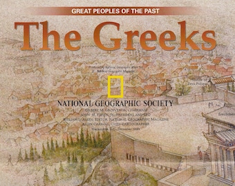 Greeks-Great People of the Past vintage map/ Greece/ National Geographic/ Cartography/ maps/ Hellenism/ Athens/ Alexander the Great