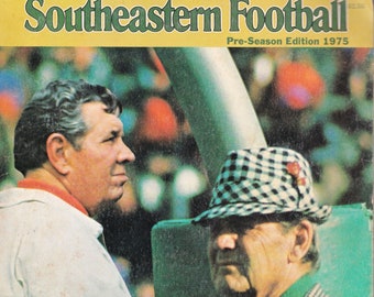 Bear Bryant & Shug Jordan/ Southeastern Football Pre-Season edition 1975 Annual/ Alabama football/ Auburn football/ SEC Football 1975
