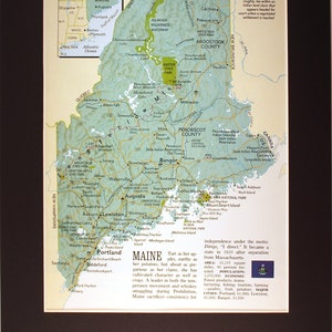 Maine vintage Magazin Kunst/ Kartographie/ cooles Geschenk/ Fotokunst/ National Geographic