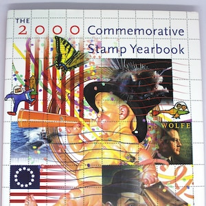 2000 Commemorative Stamp Yearbook from USPS/ Philately/ Stamp Collecting/ United States Stamps/ Audie Murphy stamp/ dinosaur stamps/