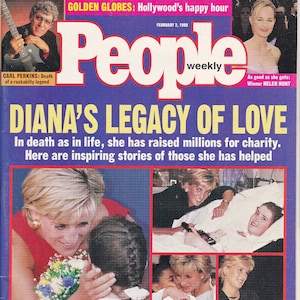 Diana&#39;s Legacy of Love / People Weekly/ February 2, 1998/ British Royalty/ Princess Di/ Princess Diana/ Royal family/ Gene Stallings