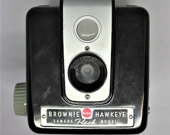 Vintage Brownie Hawkeye camera with original box/ photography/ vintage camera/ film camera/ 1950's/ fixed lens camera/ Kodak 620 film