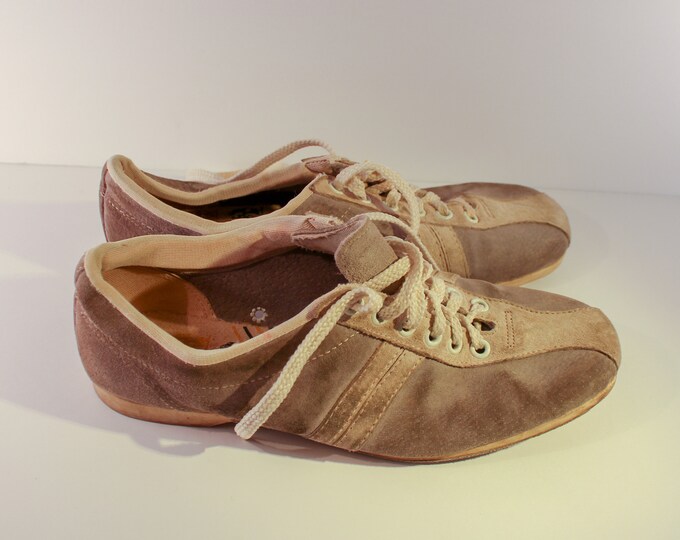 Hush Puppies Suede Leather Bowling Shoes/ Vintage Leather Bowling Shoes