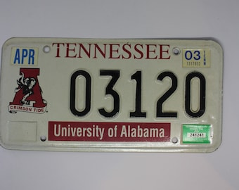 University of Alabama collectible  license plate/Tennessee plate/Roll Tide/ Alabama Crimson Tide/football/cool men's gift/sports/memorabilia