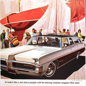 1967 Pontiac Safari Magazine Advertisement/vintage magazine /automotive art/automobile decor/acool men&#39;s gift/ Safari Station Wagon