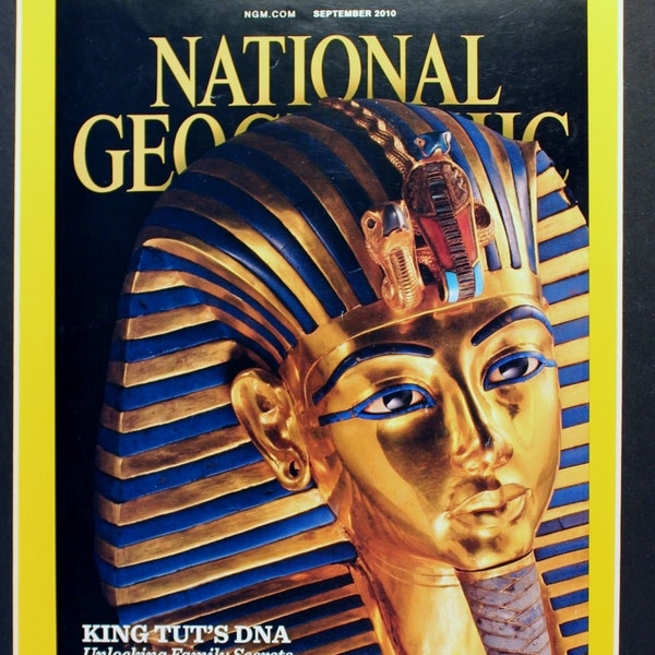 King Tut Matted National Geographic Cover/Magazine/vintage magazine photographic art/cool men's gift/Egypt/Archaeology/gold/jewels