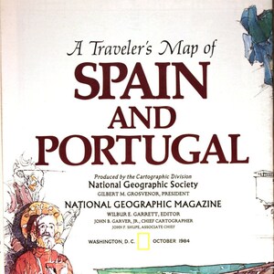スペインとポルトガルの旅行者用地図 ビンテージ地図/スペイン/ナショナル ジオグラフィック/地図作成/地図/ポルトガル/スペイン語/ポルトガル語/イベリア