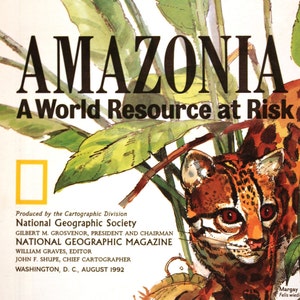 "Amazonien: A World Ressourcen at Risk / Landkarte / Kartographie / Landkarten / Südamerika / Brasilien / Französisch-Guayana / Kolumbien / Ökologie / Ökologie / Afrika / Afrika"