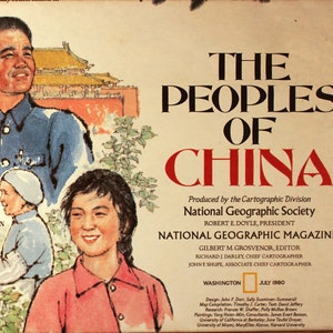 Carte vintage des peuples de Chine/ National Geographic/ Cartographie/ cartes/ Histoire de la Chine/ République populaire de Chine/ Histoire de la Chine/Tibet