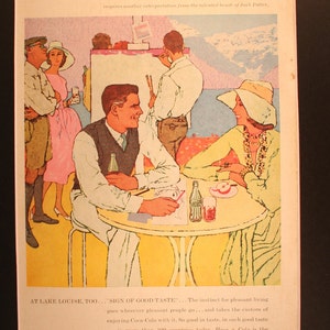 1957 Lake Louise Coca-Cola Magazine Advertisement/Vintage advertising/retro ads/ 1950s/Coke/Coca Cola/cool men&#39;s gift/cool woman&#39;s gift