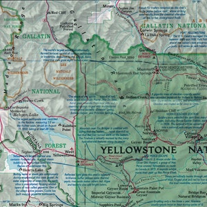 Yellowstone and Grand Teton vintage map/cartography/ National Geographic/ Yellowstone National Park/ Wyoming/ Grand Teton National Park