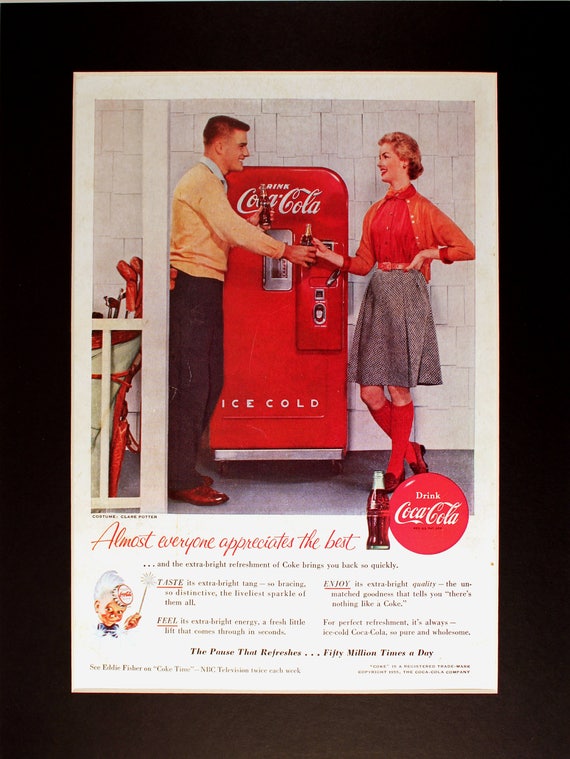 Original Vintage Cocacola Coke Poster Advertising Coca Cola