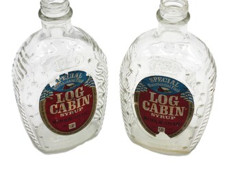 Vintage Log Cabin Syrup Bicentennial Flask – 24oz Collectible Bottle