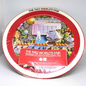 1982 World&#39;s Fair Coca-Cola Tray/ Knoxville Tennessee World&#39;s Fair/ Enjoy Coca-Cola