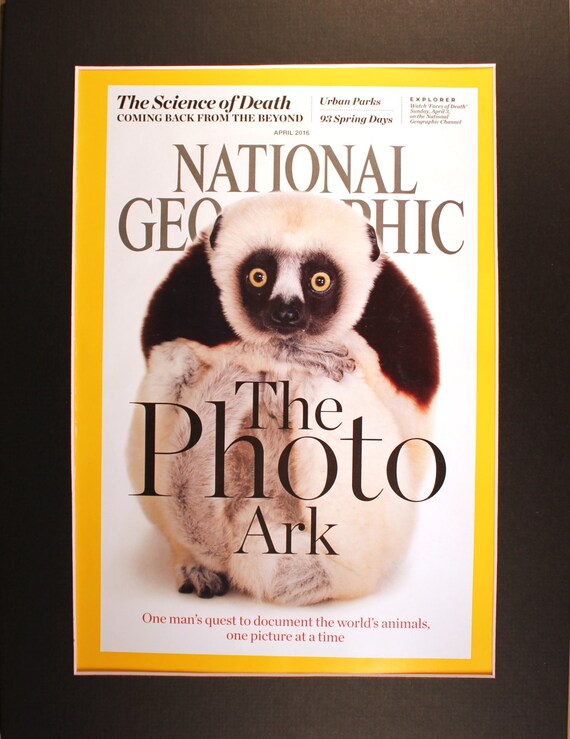 Photo Ark Coquerel's Sitaka National Geographic Cover with mat/Magazine  cover/ Joel Sartore/ photo art/cool men's gift/ Endangered animals