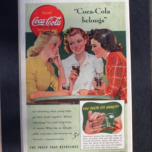 1941 Coca-Cola Magazine Advertisement/Vintage advertising/retro ads/1940s/Coke/Coca Cola/cool men&#39;s gift/pause that refreshes