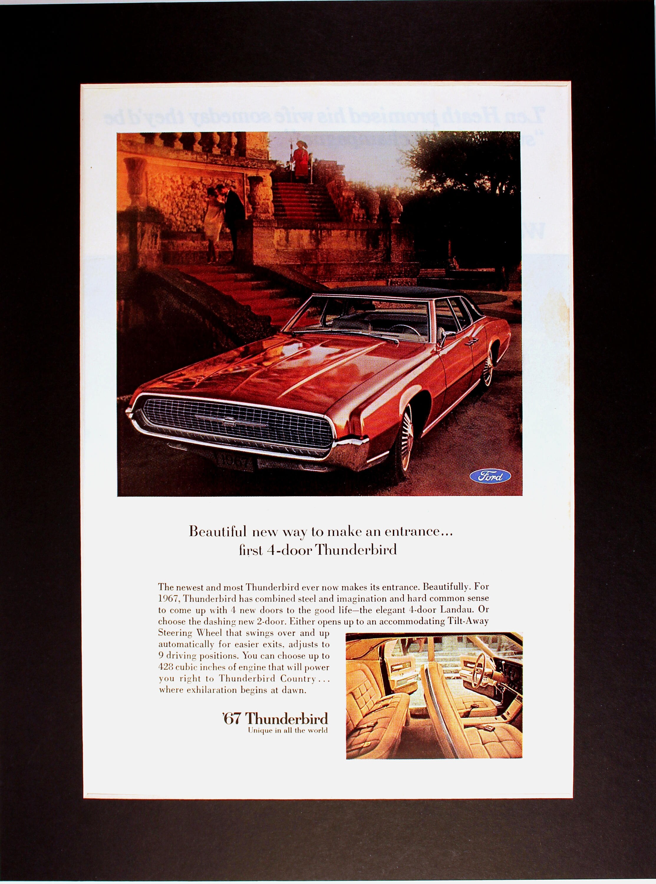 1967 Ford Thunderbird Magazine Advertisement/vintage