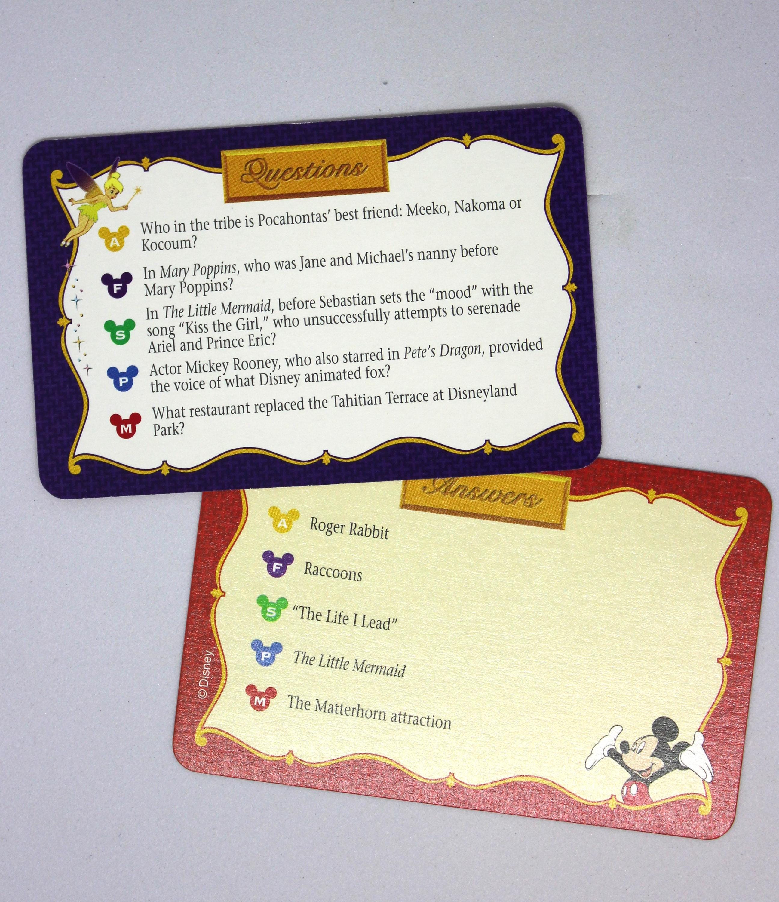 Wonderful World of Disney Trivia Edition Game / Board Games