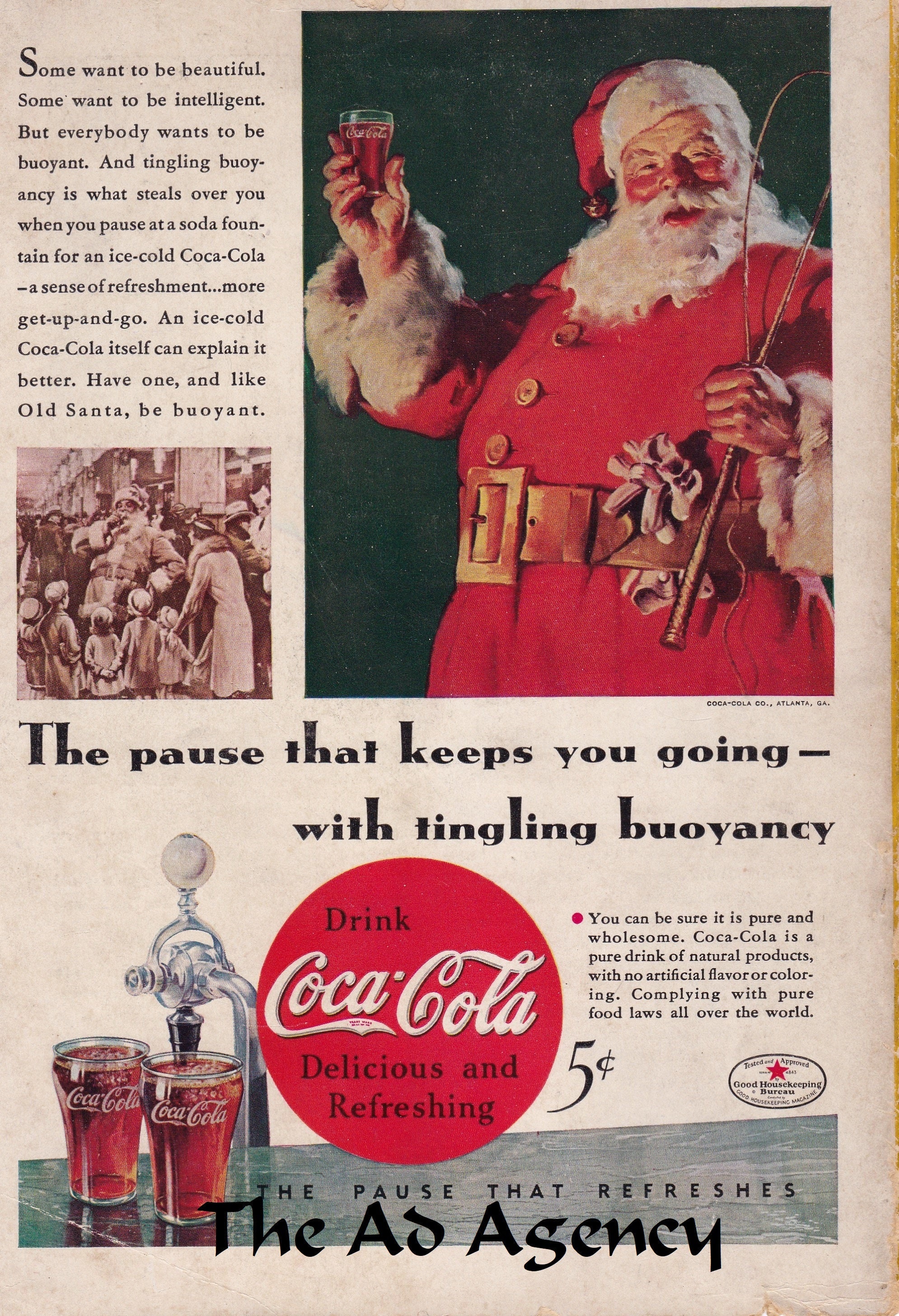 1934 Coca Cola Santa Claus Ad coke /vintage Ad /christmas Ad/ Etsy
