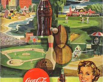 1950年のコカ・コーラ雑誌広告 コーク - Etsy 日本