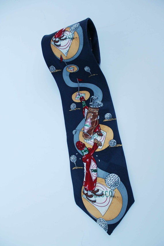Tabasco golfer vintage tie/ Cravat/ Vintage clothi
