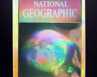Holographic cover 1988  National Geographic Cover/ Magazine/vintage magazine photographic art/cool men&#39;s gift/ earth/ globe
