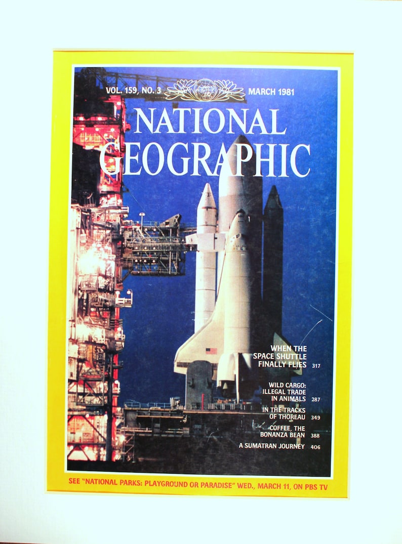 Space Shuttle National Geographic Cover Magazine - Etsy