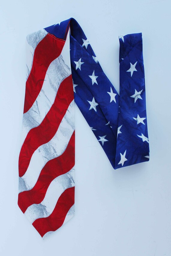 U. S. Flag tie/ Patriotic Stars and Stripes Tie/ V