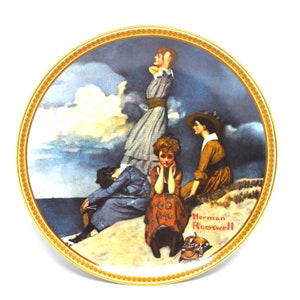 Norman Rockwell &quot;Waiting on the Shore&quot; collectible plate/ &quot;Rockwell&#39;s Rediscovered Women&quot; Plate series Number 2