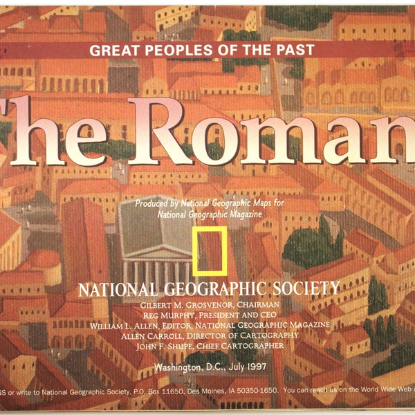 Romans /Great People of the Past vintage map/ Italy/ National Geographic/ Cartography/ maps/ Rome/ Caesars/ Palatine Hill/ Romans