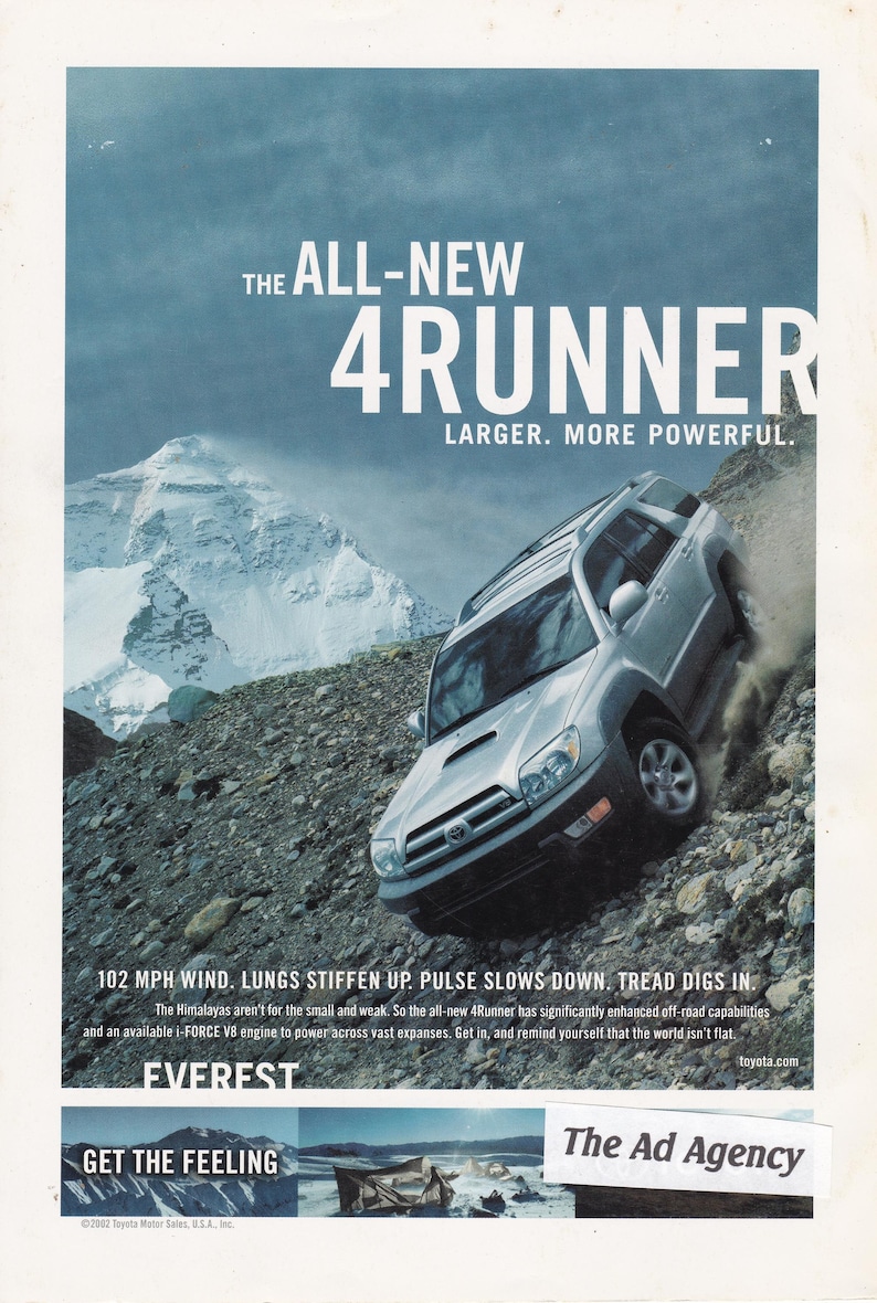 2003 Toyota 4runner Magazine Advertisement at Everest - Etsy