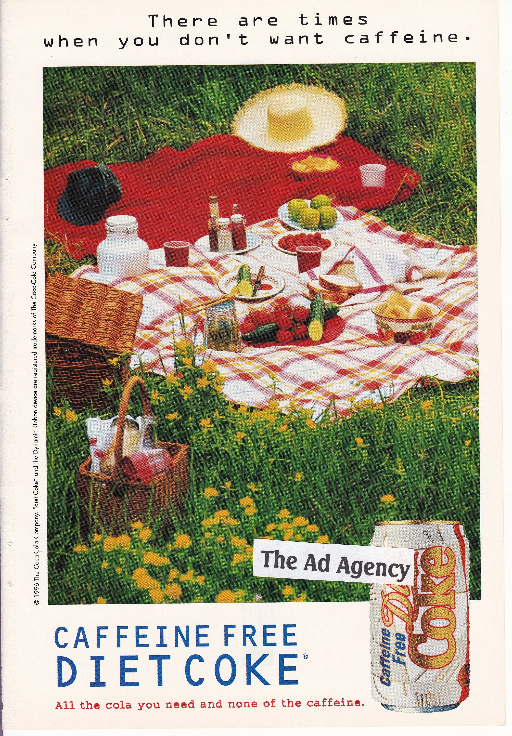 Anuncio de revista sin cafeína de Diet Coke de 1996 / Publicidad vintage /  anuncio retro / / Coca Cola / Coca Cola / regalo genial para hombres /, image size:2088x3000