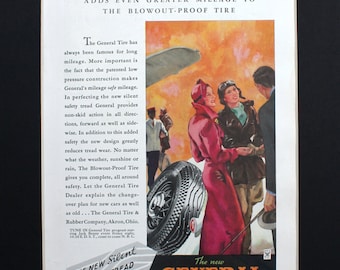 1934 Allgemeine Sicherheit Tread Reifen Magazin Werbung