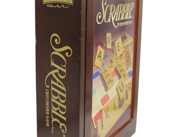 Bookshelf Scrabble Game in wooden box