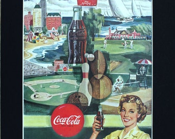 1950年コカコーラ雑誌広告/ヴィンテージ広告/レトロ広告/1950年代
